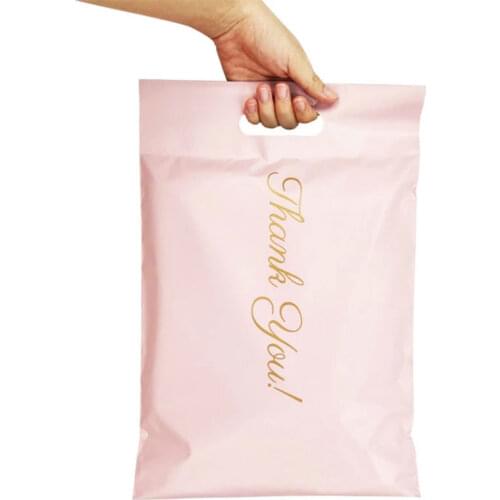 50pcs Express Bag Pink Tote Bag Courier Bags Self-Seal Adhesive Thick Waterproof New PE Poly Envelope Mailing Packaging Bags
