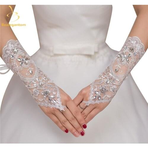 Свадебные перчатки без пальцев Bealegantom China At AliExpress