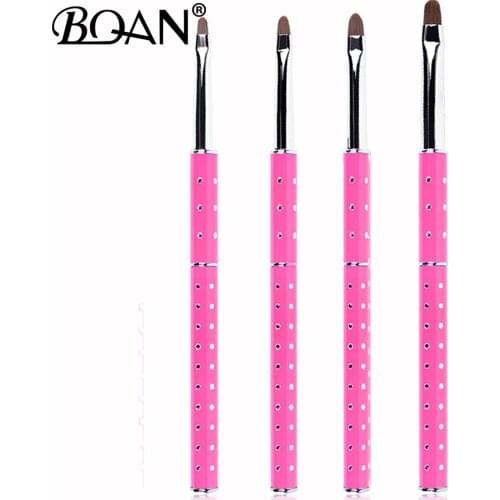BQAN 1Pc #2#4#6#8#10#12#14 Nail UV Gel Pen Brush Nail Art Gradient Rosy Color Brush Acrylic UV Gel Corrugated Tip Effect Design