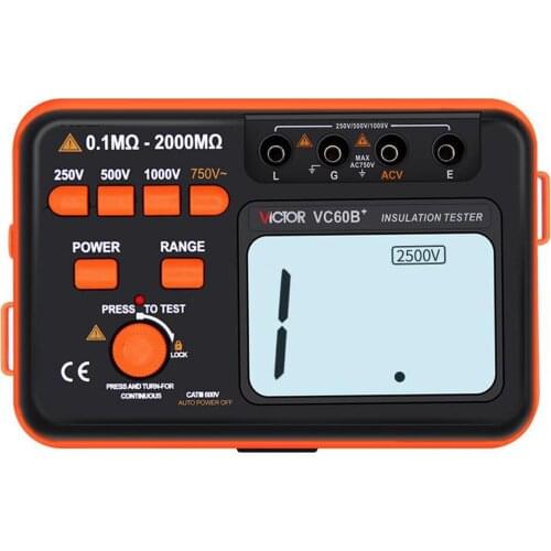 VICTOR VC60B+ VC60D+ VC60E+ Digital Insulation Resistance Megger Meter Megohmmeter Digital Display Shake Tester pen,New