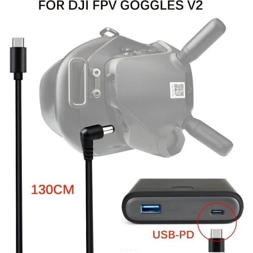 FPV Power Supply Cable for DJI FPV Goggles V2 V1 USVB-PD Fast Charger PD Port Mobile Power Line for DJI FPV Goggles Accessories