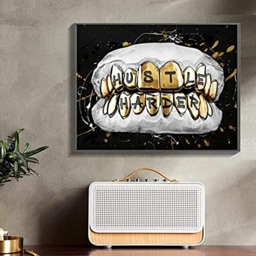 Canvas Painting Inspirational Golden Tooth Hustle Posters and Prints on The Wall Art Pictures Bedroom Art Pictures Home Decor