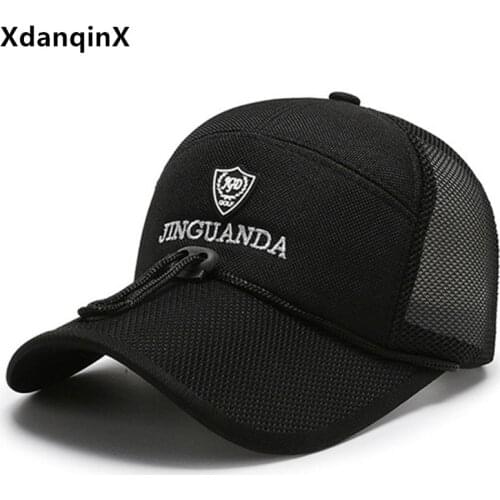 XdanqinX Summer Mens Cap Breathable Baseball Caps Mesh Cap Snapback Cap Adjustable Size Sun Protection Fishing Hat Travel Hats