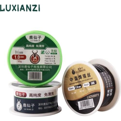 LUXIANZI 50g Lead Free Solder Wire 0.3/0.4/ 0.5/0.6/0.8/1.0mm Rosin Core Soldering Tin Wires Flux Low Melting Point High Quality