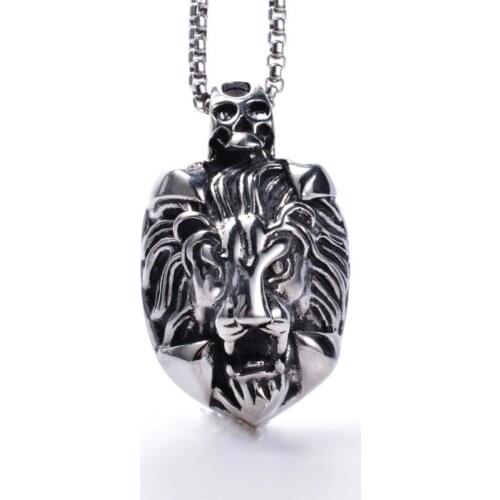 Fashionable Lion Head Mens Die Cast Titanium Steel Pendant