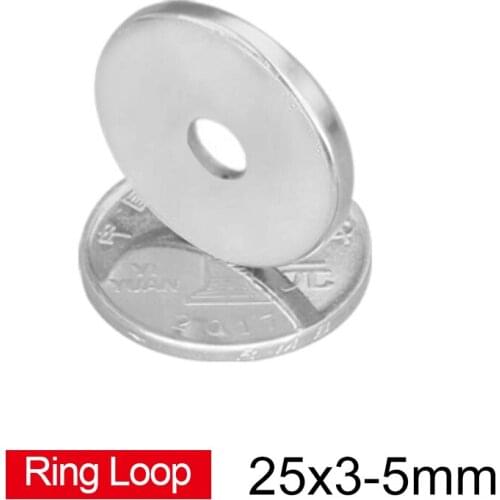 5~150PCS 25x3-5 mm Powerful Magnetic Magnet 25*3 mm Hole 5mm Permanent Neodymium Magnet 25x3-5mm Small Round Ring Magnet 25*3-5