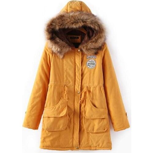 2020 New Winter Cotton Coat Large Size Fashion Casual Jacket Womens Long Hooded Lamb Cashmere Outerwear Padded Parkas Female