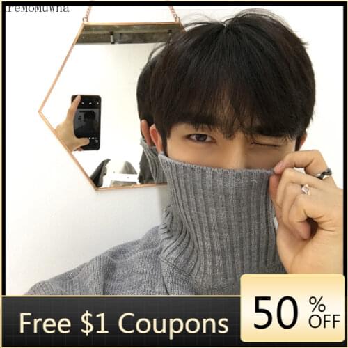 New Turtleneck Sweater Men Thickening Student Winter Loose Bottoming Sweater Korean Trend Sweater Harajuku Knitted Sweater Men
