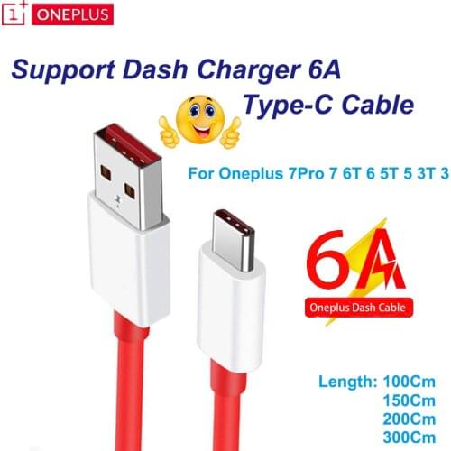 Oneplus 7Pro 7 Original Warp Quick Charger Cable 6A Dash Fast USB Type-C data cable for One plus 6T 6 5T 5 Smart phone