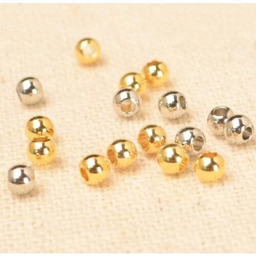 SEA MEW 100 PCS 3mm*1.2mm 4mm*1.5mm Metal Brass Gold Rhodium Round Spacer Beads Hole Beads Loose Bead For Jewelry Making