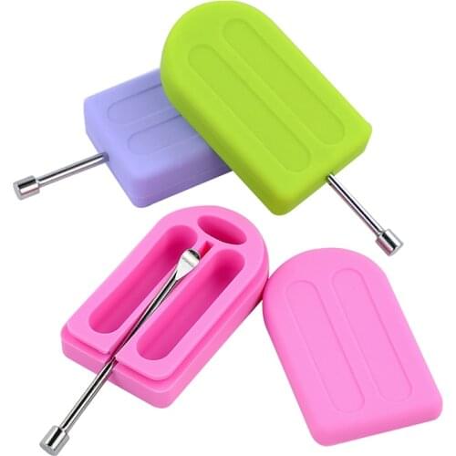 10Pcs Macaroon Colors Silicone Jar for Oil Wax Dab Containers with 10 Pcs Mini Stainless Steel Dab Tools