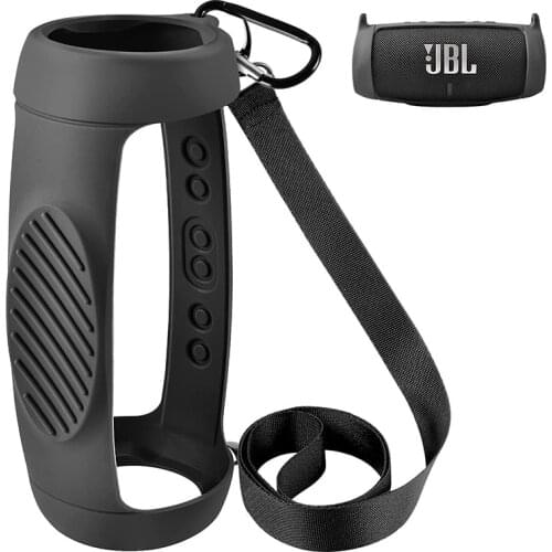 ZOPRORE Silicone Case Cover for JBL Charge 5 Bluetooth Speaker, Travel Carrying Protective with Shoulder Strap and Carabiner