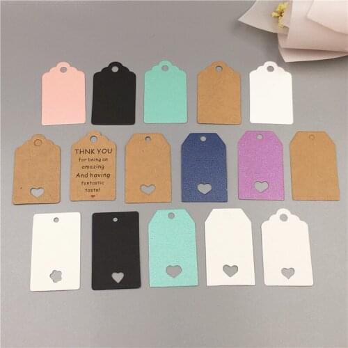 100pcs 5x3cm Scalloped colorful Paper Card Hang Tag Cardboard Wedding Party Label Clothing Tag DIY Message Card