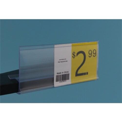 100 pcs 4*10cm bottom clip label holder strip price tag ticket sign shelf cover POP advertising banner showing display strip