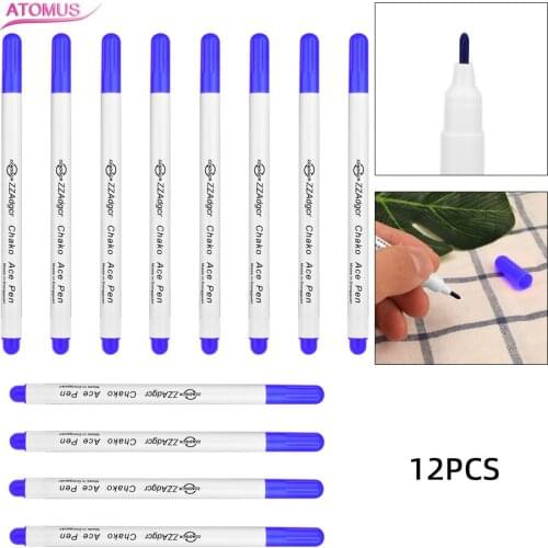 12pcs Erasable Pro Tattoo Skin Marker Pen Fast Volatilization No Odor Easy Erase 1mm Fine Point Scribe Body Beauty Tool