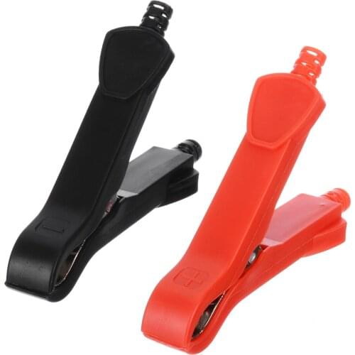 2Pcs 30A Red+Black Car Alligator Clips Battery Clamps 90m Low Voltage Wire Lead Test Removable Crocodile Clips