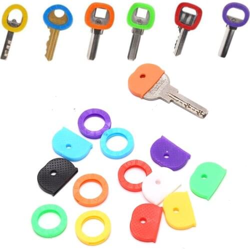 24/32pcs Fashion Hollow Multi Color Rubber Soft Key Locks Keys Cap Key Covers Topper Keyring Random