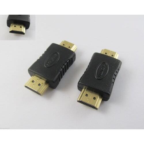 3pcs Gold 1080P HDMI Male To Male M/M Coupler Gender HDTV Extender Adapter Connector