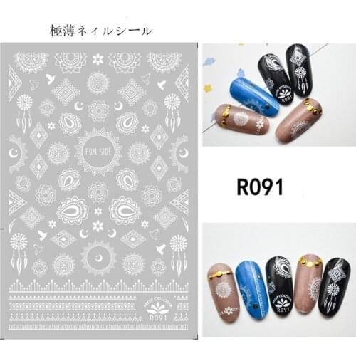 3D White Nails Art Manicure Back Glue Decal Decorations Design Nail Sticker For Nails Tips Beauty