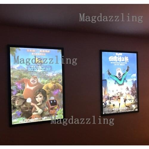 A1 (65x90CM) Magnetic Slim Aluminum Frame LED Backlit Movie Poster Frame Lighted Up Movie Poster Light Box for Home Theater