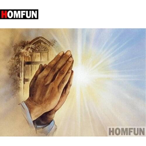 HOMFUN 5D DIY Diamond Painting Full Square/Round Drill "Religious wish" Embroidery Cross Stitch gift Home Decor Gift A08012