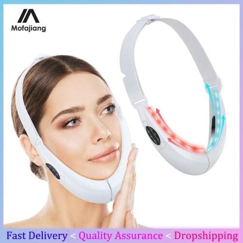 EMS Facial Lifting Slimming Device LED Photon Therapy Vibration Face Lift Massager Double Chin Remover Belt Cellulite Machine