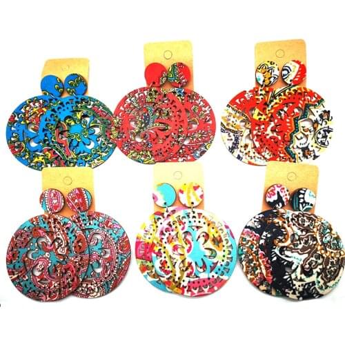 Free Shipping!Flower Wooden Earrings Stud