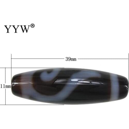 Natural Tibetan Dzi Beads Diy Oval Agates Beads for Jewelry Making DIY Bracelet 11x39mm Hole:Approx 2mm 5PCs/Lot Sold By Lot