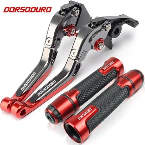 For Aprilia DORSODURO 1200 2011 2012 2013 2014 2015 Motorcycle Brake Clutch Lever Handle Grips Handlebars with DORSODURO LOGO