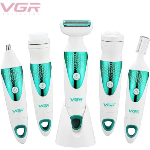 VGR V720 5 In 1 Shaver 3D Curved Knife Net Epilator Body Washable Personal Care Appliances