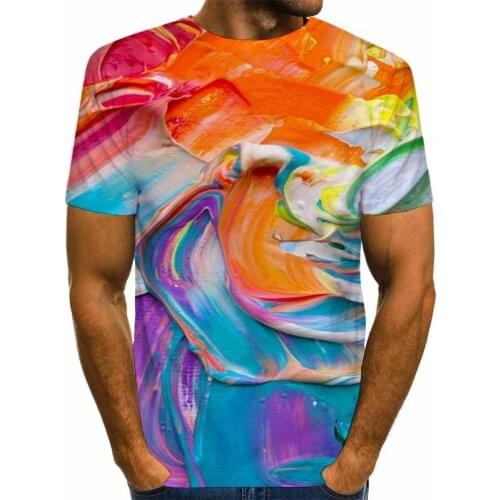 Mens Graphic T Shirt Rainbow 3D Print US Size Shirt Unisex Tee Casual Top Novelty Clothing