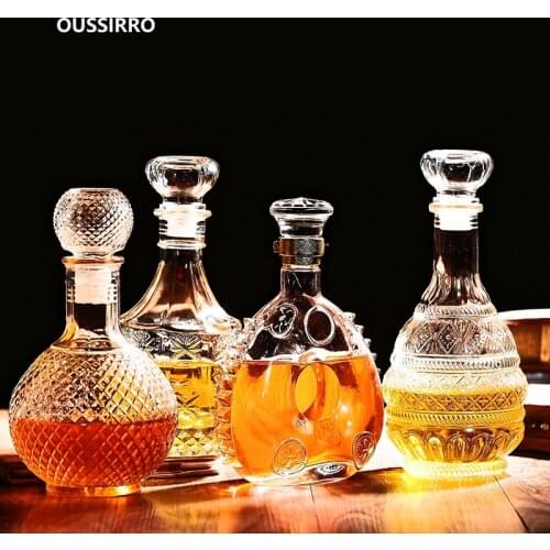 Whiskey Decanter Whiskey Bottle Crystal Glass Wine Beer Containers Glass Bottle Glass Cup Home Bar Tools Decoration