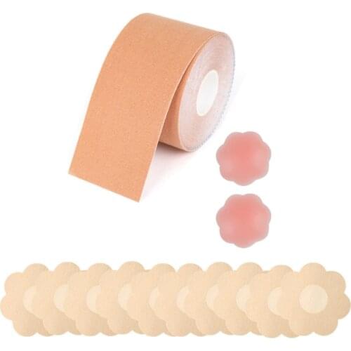 13Pcs Women Self Adhesive Flower Shape Nipple Cover with Breast Lift Boobs Tape Push Up Pasties Strapless Chest Stickers