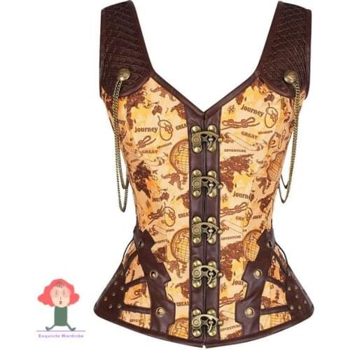 CorsettoHighEnd Sexy Lingerie Underwear Steampunk SteelBoneCorset With Belly In And Chest In Gothic Sexy Shapewear Corset Корсет