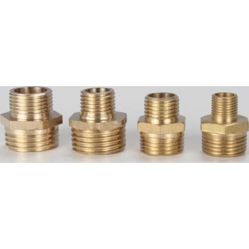 Brass Pipe Hex Nipple Fitting Quick Coupler Adapter 1/8 1/4 3/8" 1/2" 3/4" 1" BSP Male to Male Thread Water Oil Gas Connector