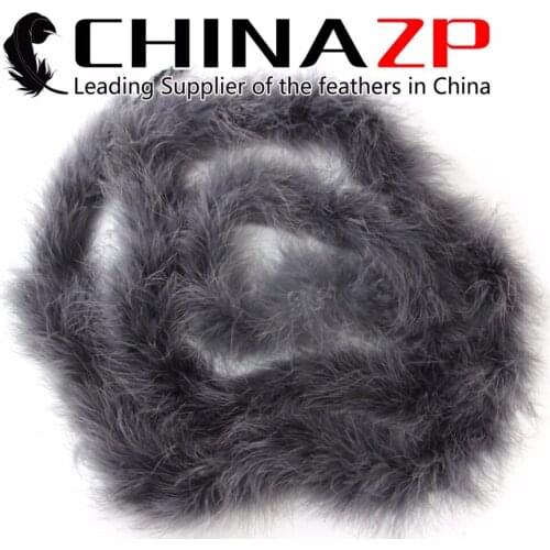 Best Manufacture CHINAZP Factory Beautiful 20g 20yards/lot Dyed Dark Grey Turkey Marabou Feather Boa