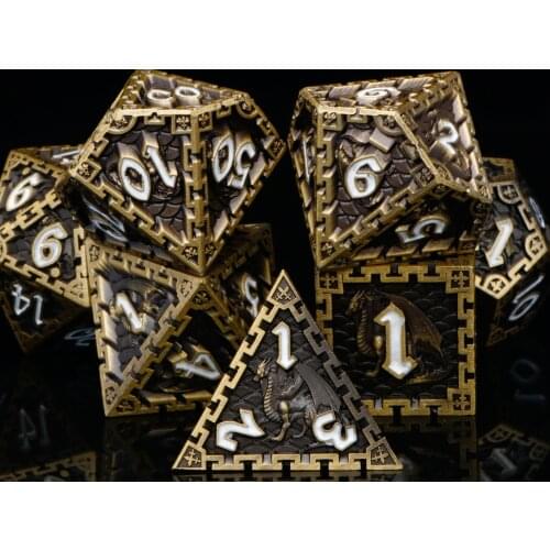 Metal dnd dice set RPG d&d gear mechanical dungeon and dragon polyhedral Rainbow dice with bag D20 D12 D10 D8 D6 D4