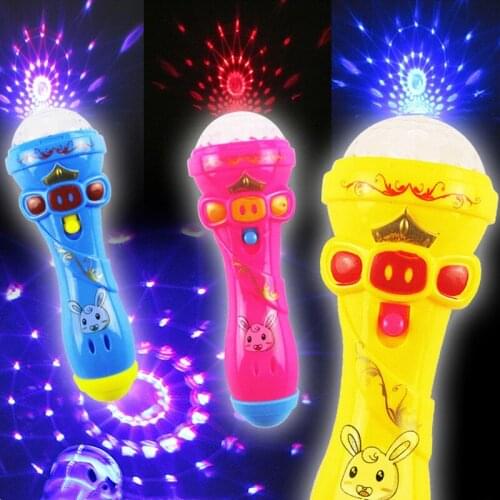 Cute Mini Wireless Music Karaoke Luminous Toys Kids Jouet Bebe Flash Microphone Model Funny Lighting Toys for Baby Model Gift
