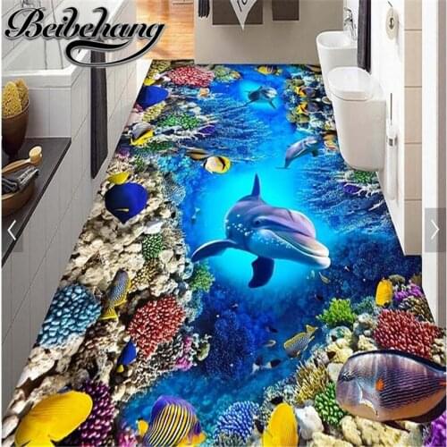 Beibehang Custom flooring 3D Room high-grade waterproof and oil-proof in accordance with the width of Self-adhesive floor film