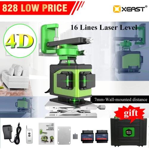 New 16 Lines 4D Laser Level Green Line self-leveling multipurpose level laser horizon vertical measure