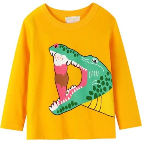 Autumn Childrens Clothing T-shirt New Boy And Girl Long-sleeved T-shirt Cotton Cartoon Animal Baby Tops