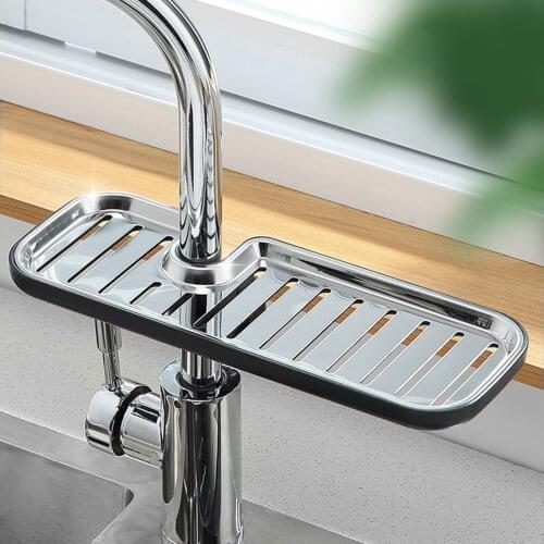 Stainless Steel Faucet Rack Hollow Steel Frame Ventilation Durable Practical Sink Shelf Holder Suitable For Kitchen Bathroom