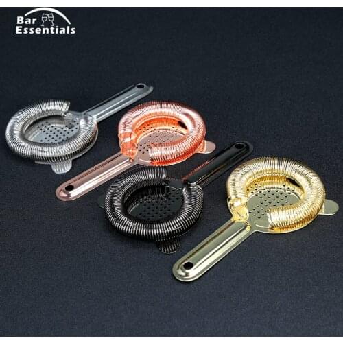 Two Stablising Prongs Professional Cocktail Strainer With Crossed Apertures Stainless Steel Copper Plated Cocktail Strainer