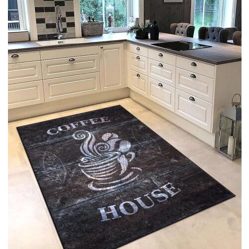 Grey white color kitchen dining coffee patterned kitchen rug modern carpet rug personalized gift free shipping kitchen grey