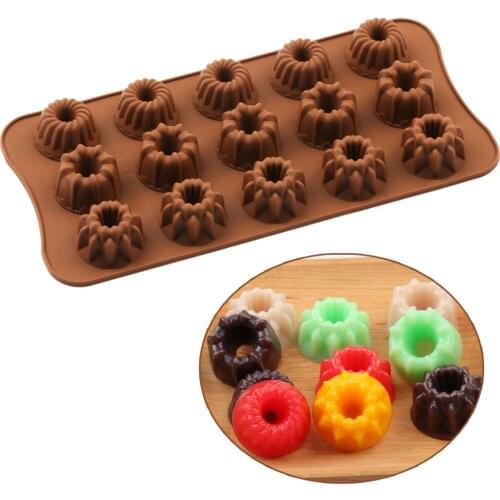 Silicone Chocolate Molds 15Cavity 3D Flower Wedding Candy Baking Molds Cupcake Decorations Cake Mold Chocolate Cute Mold