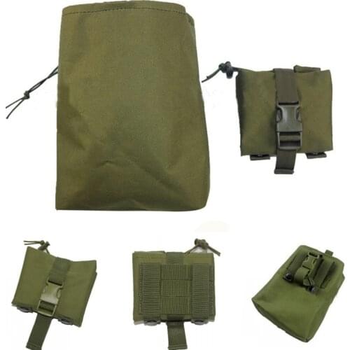 Folding Tactical Molle Magazine Dump Drop Pouch Hunting Military Airsoft Gun Ammo Bag Foldable EDC Utility Recovery Mag Holster