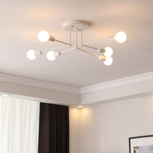 Modern Multiple Rod Dome Night Lamps Ceiling Light Wrought Iron E27 Bulb Cafe Bar Home Decor Lighting Holder Fixture