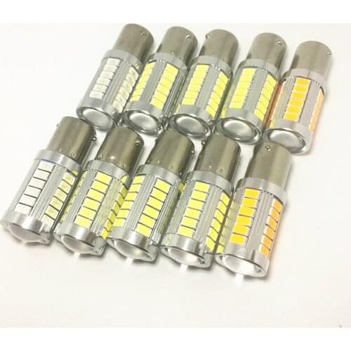 10pcs Car Tail Bulb Brake Lights 1157 ba15d 5630 5730 smd LED red white yellow 1156 ba15s P21W led Reverse Lamp turn signal 12V