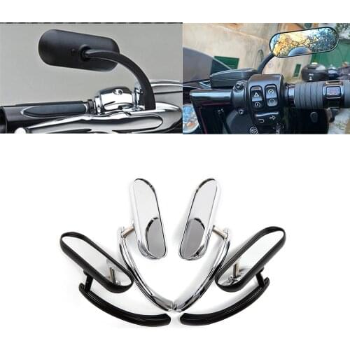 Universal 8mm 10mm Motorcycle Rearview Side Rear View Mirror For Harley Touring Road Street Glide Black Chrome Moto Accessories