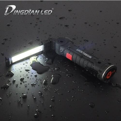 USB Rechargeable COB LED Work Light 400LM Portable Flashlight Outdoor Lantern 5W 18650 Battery Outdoor Camping Torch Flashlight